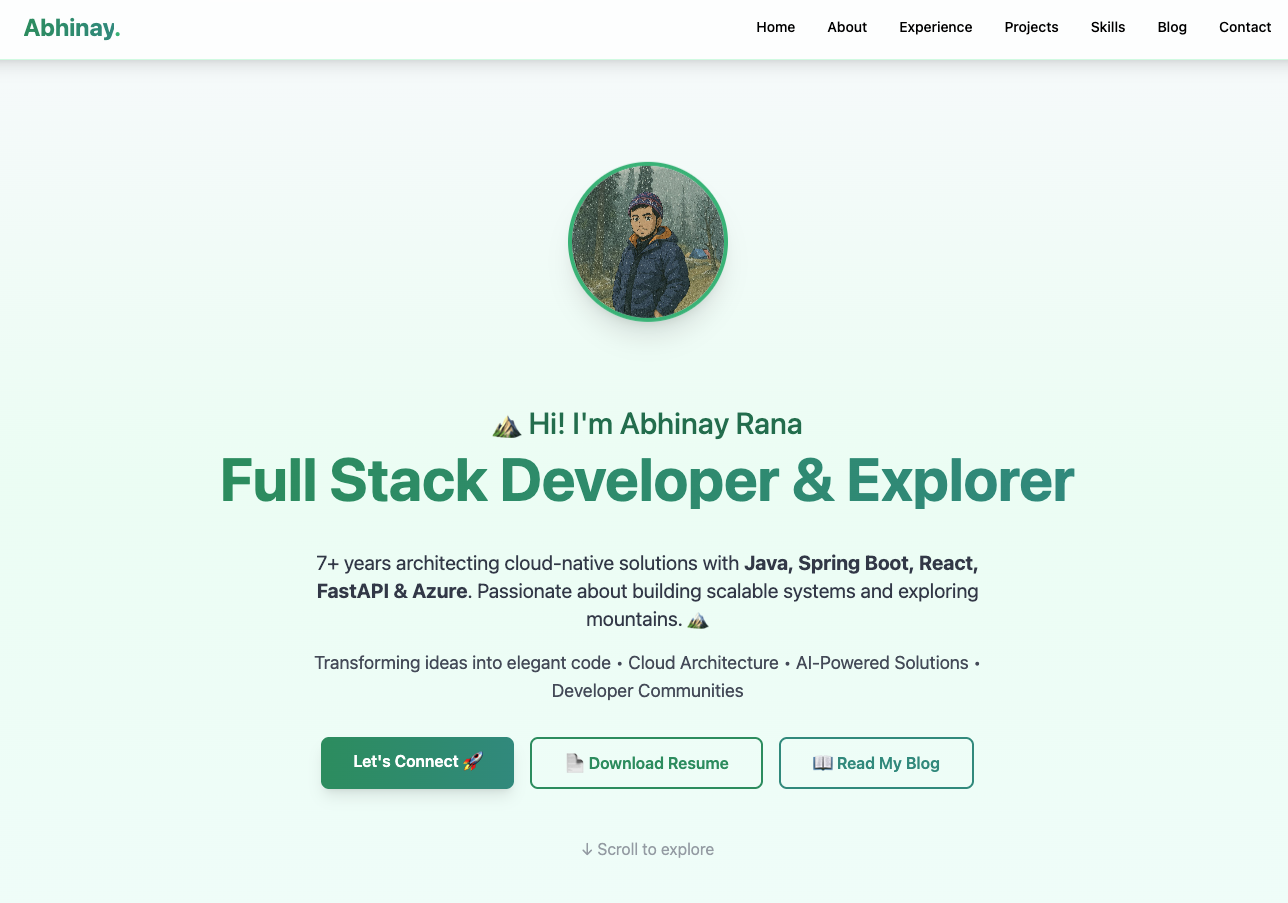 Landing page hero exploration